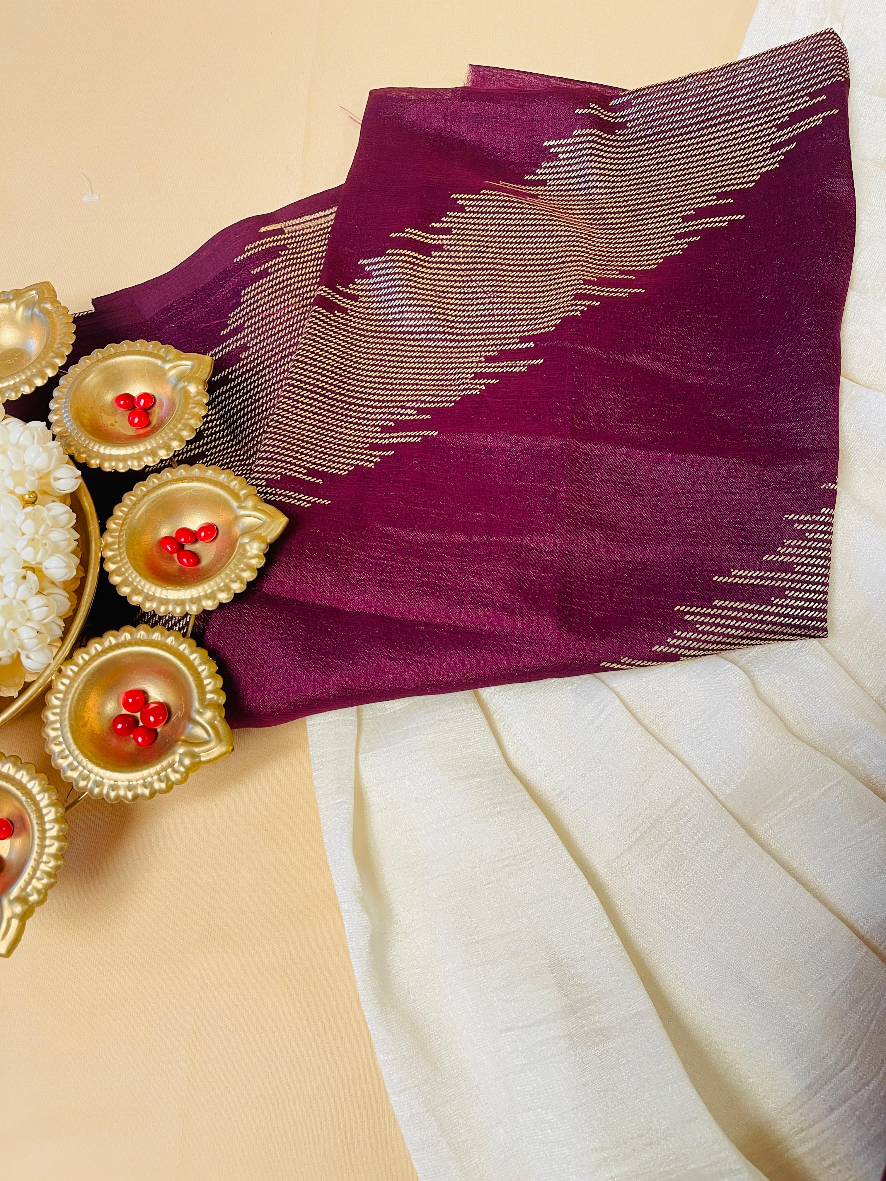 Vedhika Dark Purple Dhavani Set