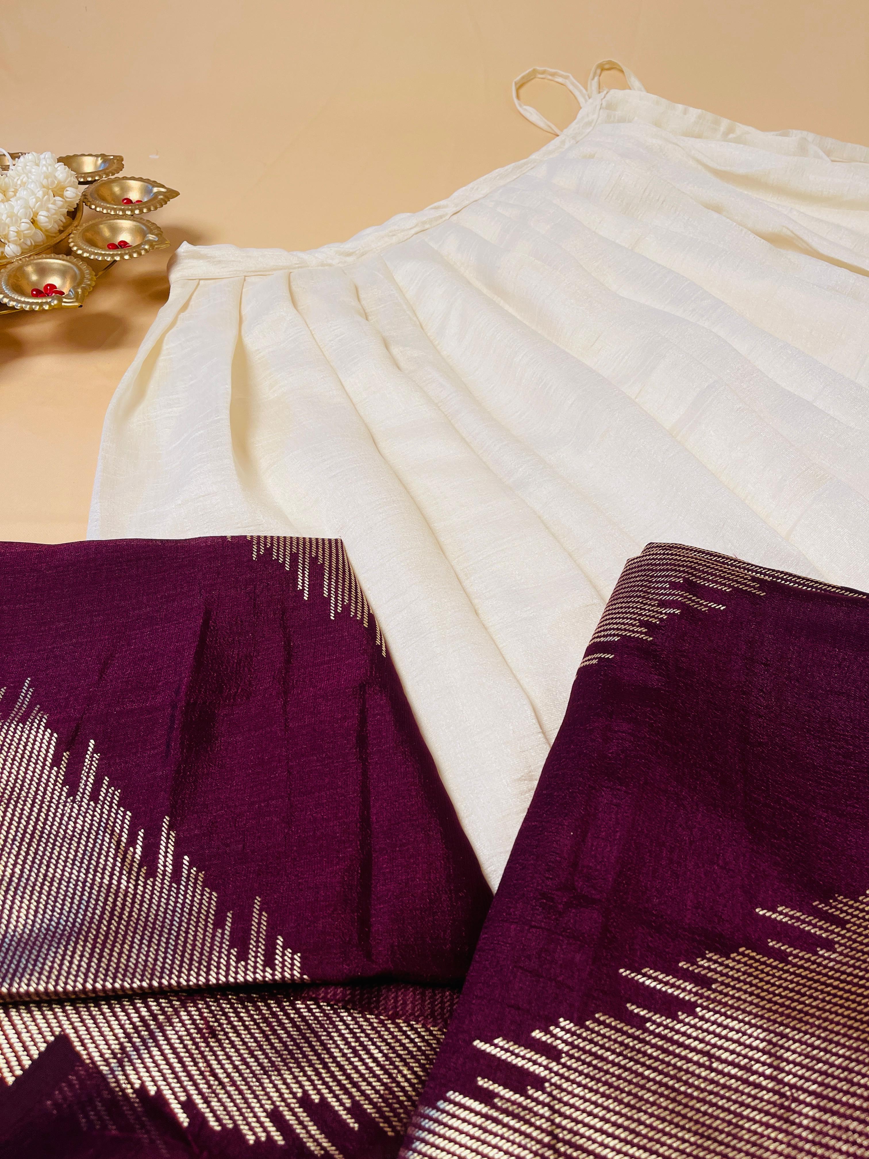 Vedhika Dark Purple Dhavani Set