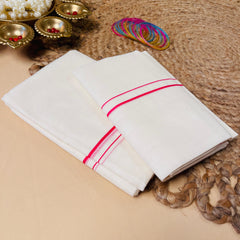 Pink Puliyilakkara Set Mundu