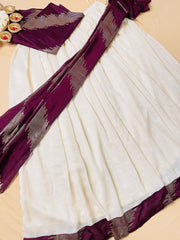 Vedhika Dark Purple Dhavani Set