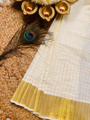 Golden Check Ready To Wear Set Saree SU 596