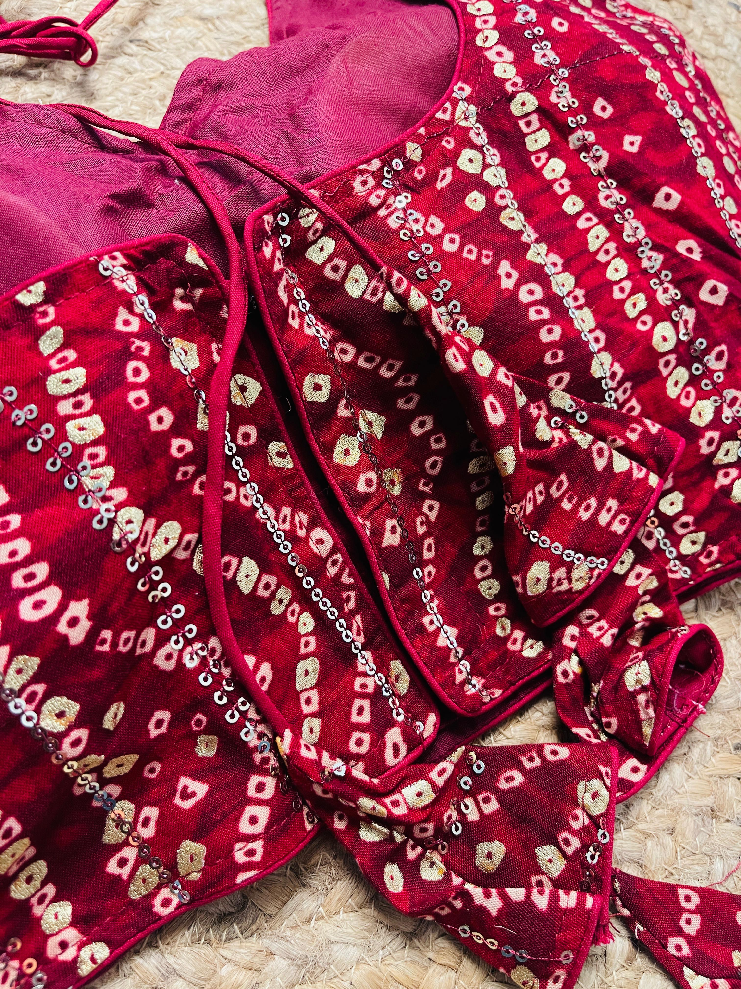 Maroon Chungidi Sequence Blouse