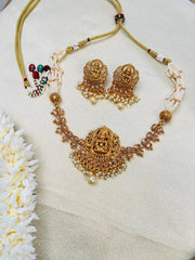 Goddess Lakshmi Temple Jewelry Necklace Set