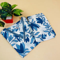 White and Blue Floral print Co-ord set
