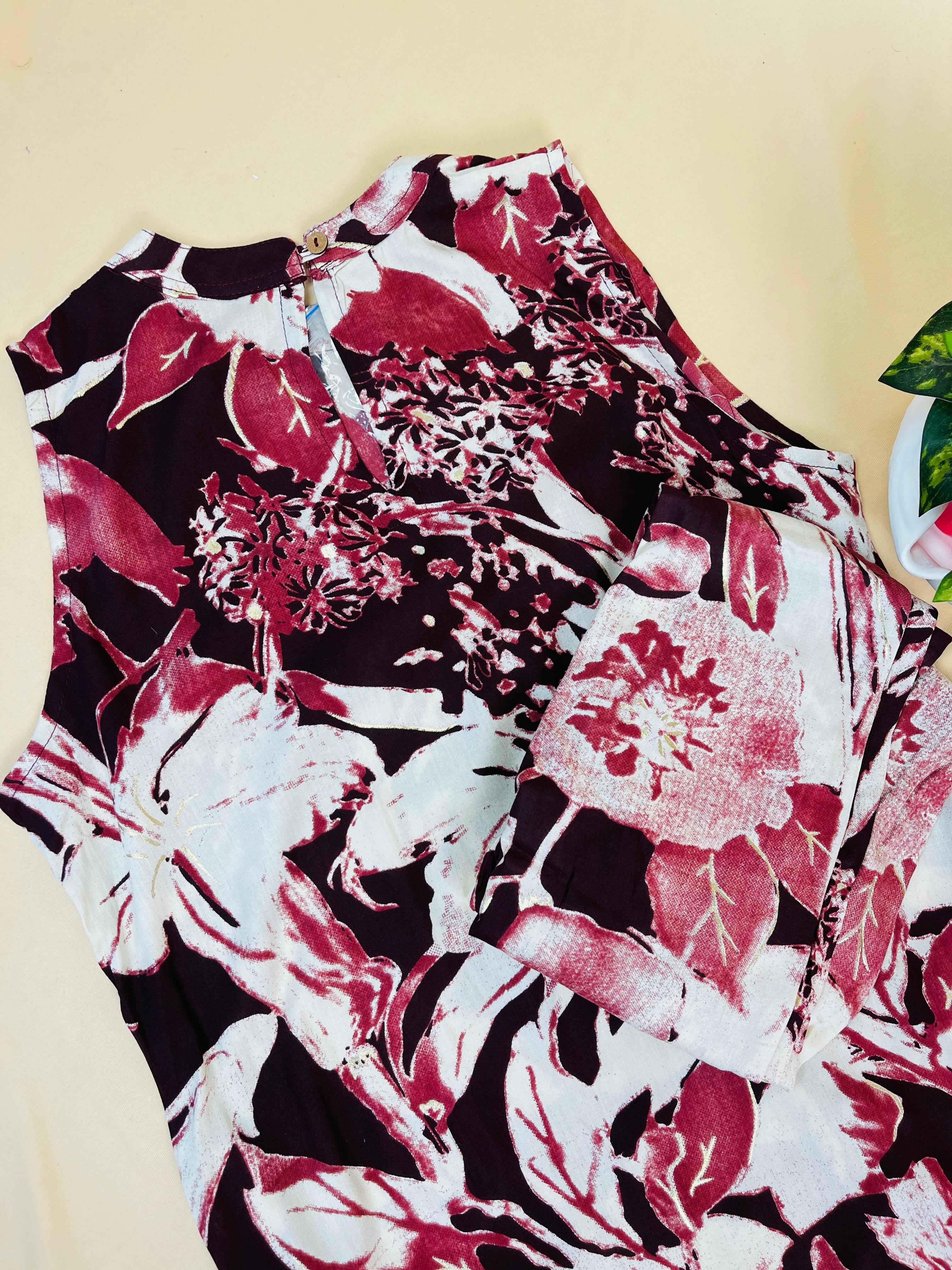 Crimson Floral Co-ord Set - SU 446
