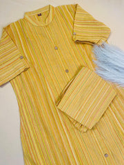 Yellow Khadi 2 Piece Set