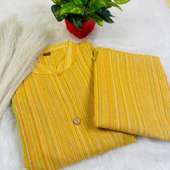 Yellow Khadi 2 Piece Set