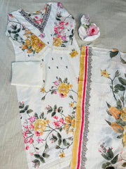 Floral Print Lawn Suit-3 Piece Set
