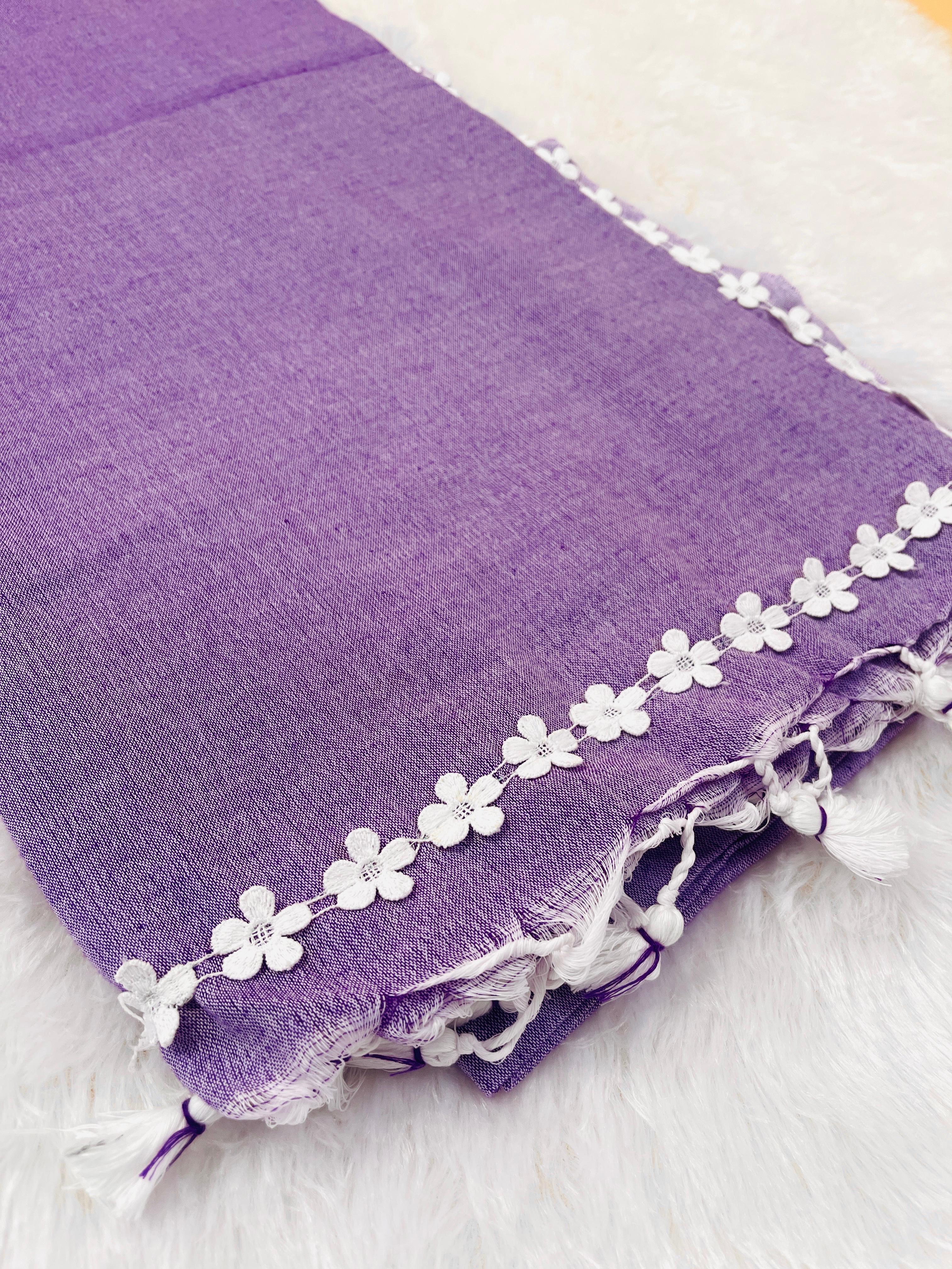 Lavender Cotton Saree