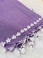 Lavender Cotton Saree