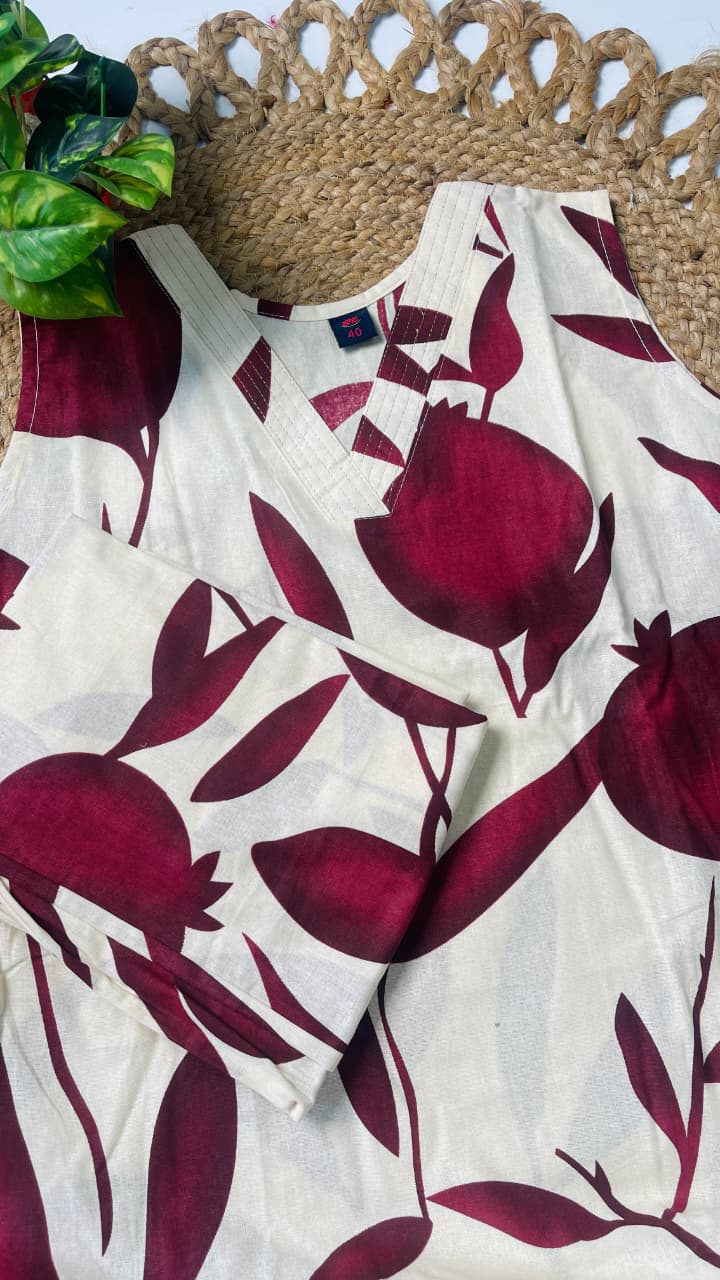 Scarlet Pomegranate Print  Co O rd Set