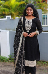 BLACK HEAVY WORK SALWAR SET