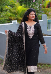 BLACK HEAVY WORK SALWAR SET