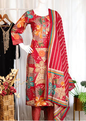 REDDISH PINK DIGITAL PRINTED KURTHI SET