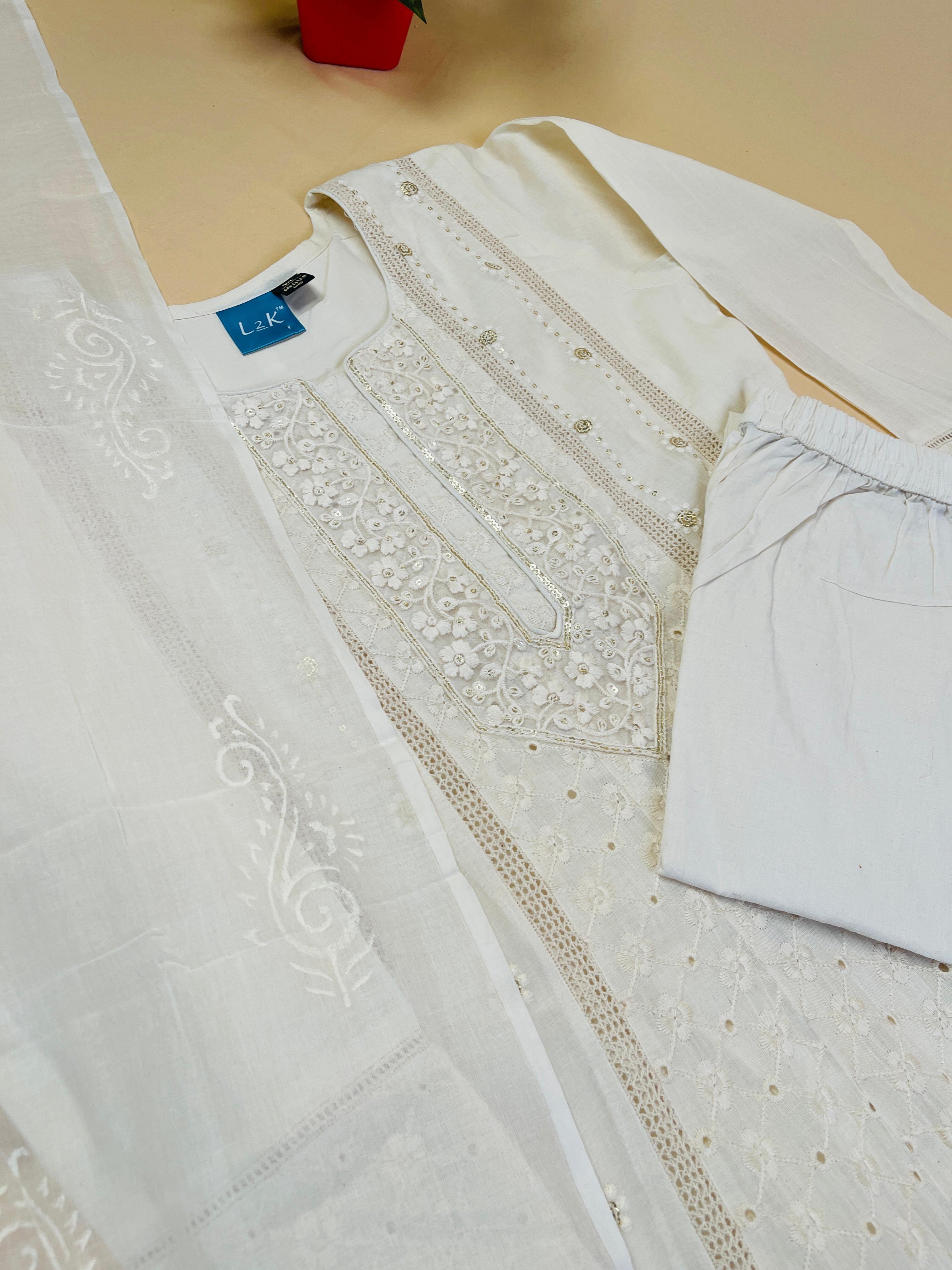 HAKOBA OFF WHITE WITH GOLDEN SALWAR SUIT