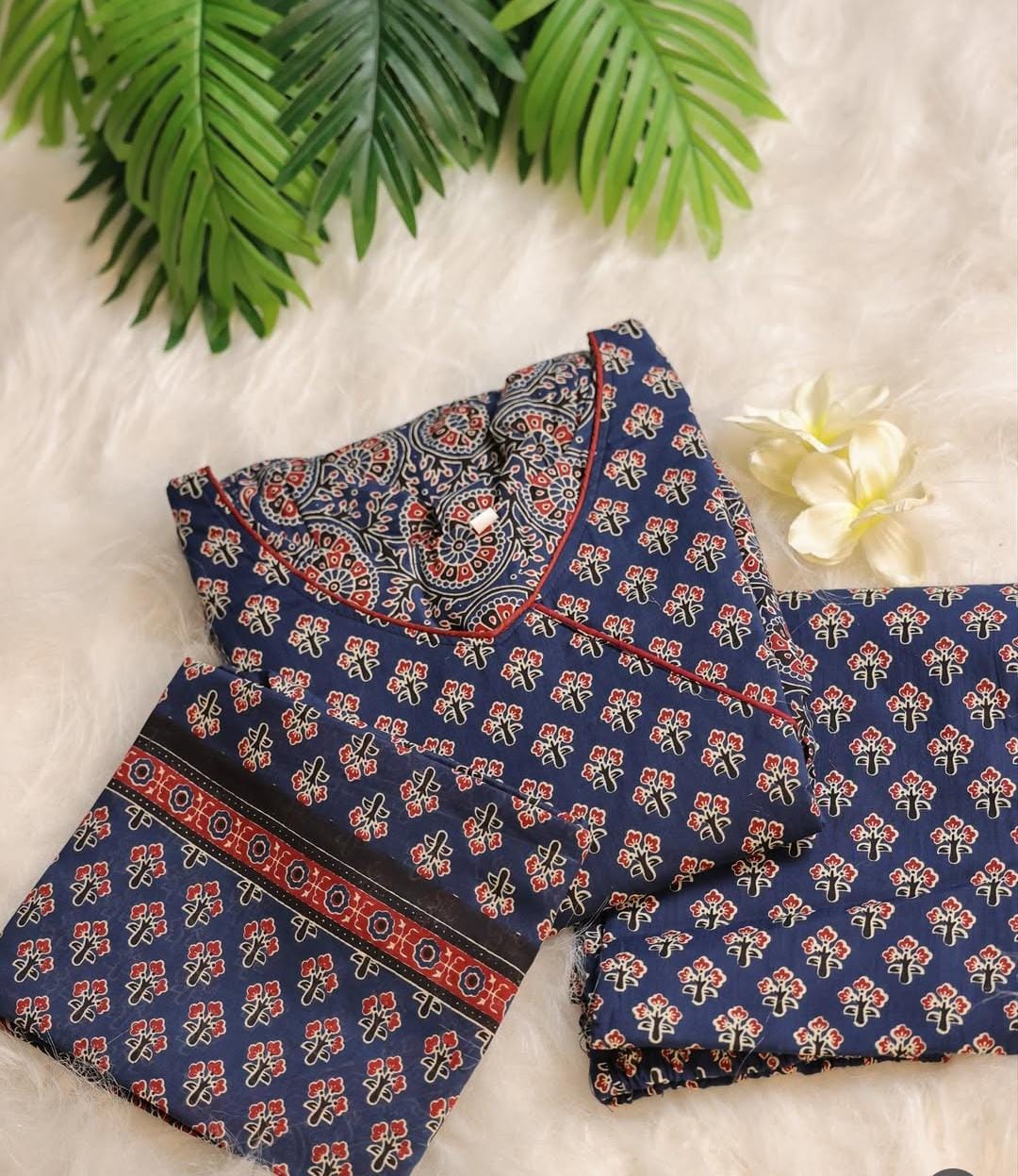 BLUE AJRAKH 3 PIECE SET (SU 244)