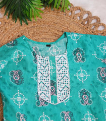 TURQUOISE DAILY WEAR COTTON KURTHA (SU-271)