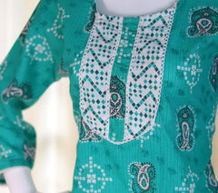 TURQUOISE DAILY WEAR COTTON KURTHA (SU-271)