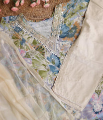 MULTICOLOURED KURTHI SET WITH MIRROR V NECK (SU- 216)