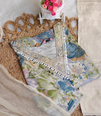 MULTICOLOURED KURTHI SET WITH MIRROR V NECK (SU- 216)