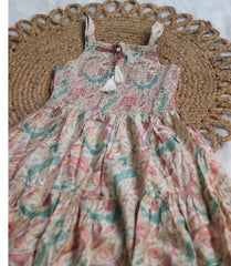 OFF WHITE SLEEVELESS FROCK WITH COAT (SU 246)