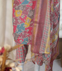 MULTI COLOURED KURTA SET WITH FRONT MIRROR WORK (SU 227)