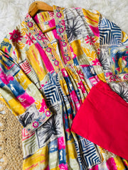 YELLOW AND MAGENTHA COLOUR 2-piece set (SU 43)