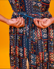 BLUE PRINT ALIA CUT MAXI DRESS ( SU 22 )