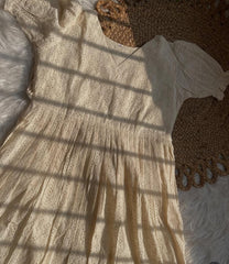 OFF WHITE PUFF SLEEVE HAKOBA FROCK (SU 307)