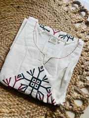 OFF WHITE KHADI COTTON SHORT KURTHI (SU 357)