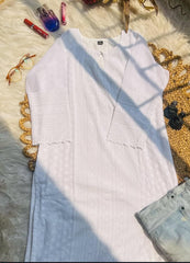 WHITE CHIKANKARI KURTHI (SU 324)