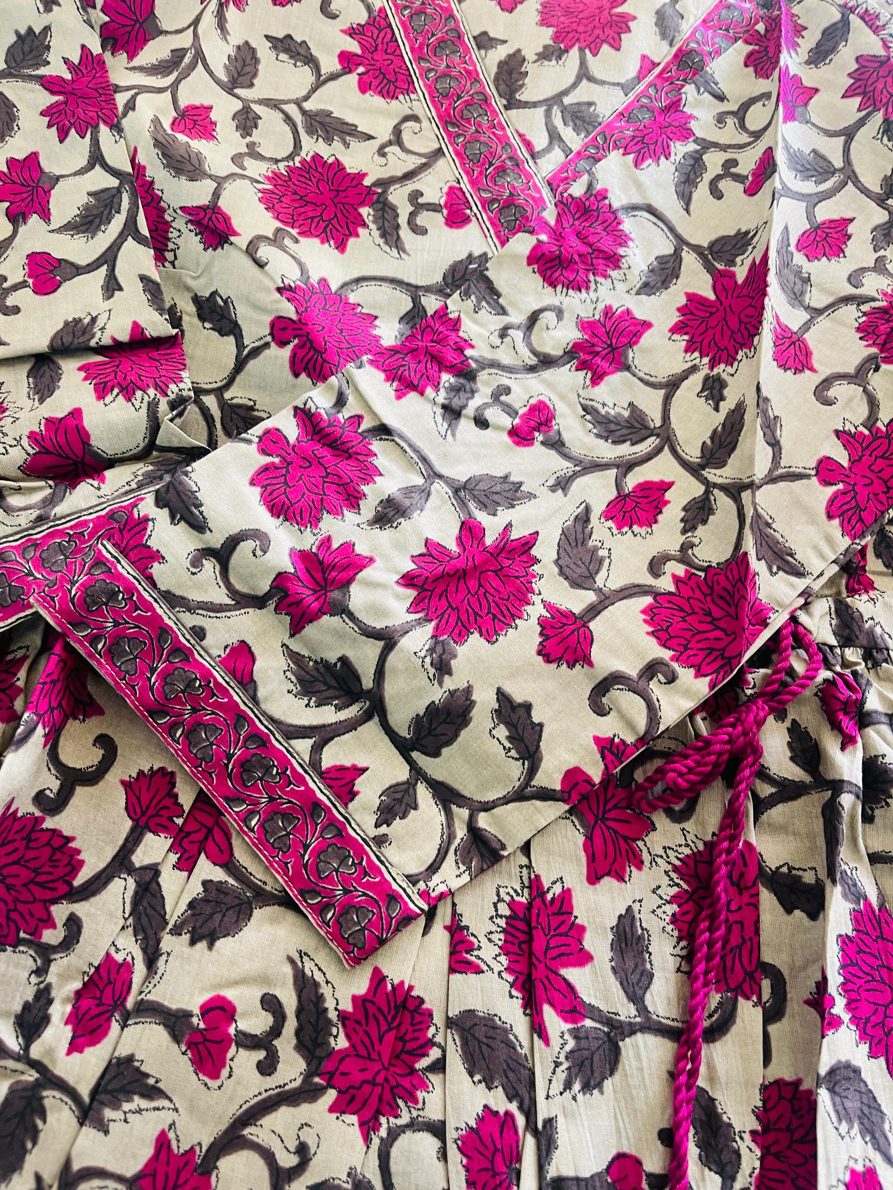 SEIGE GREEN WITH ROSE  SHORT KURTHI (SU 406)