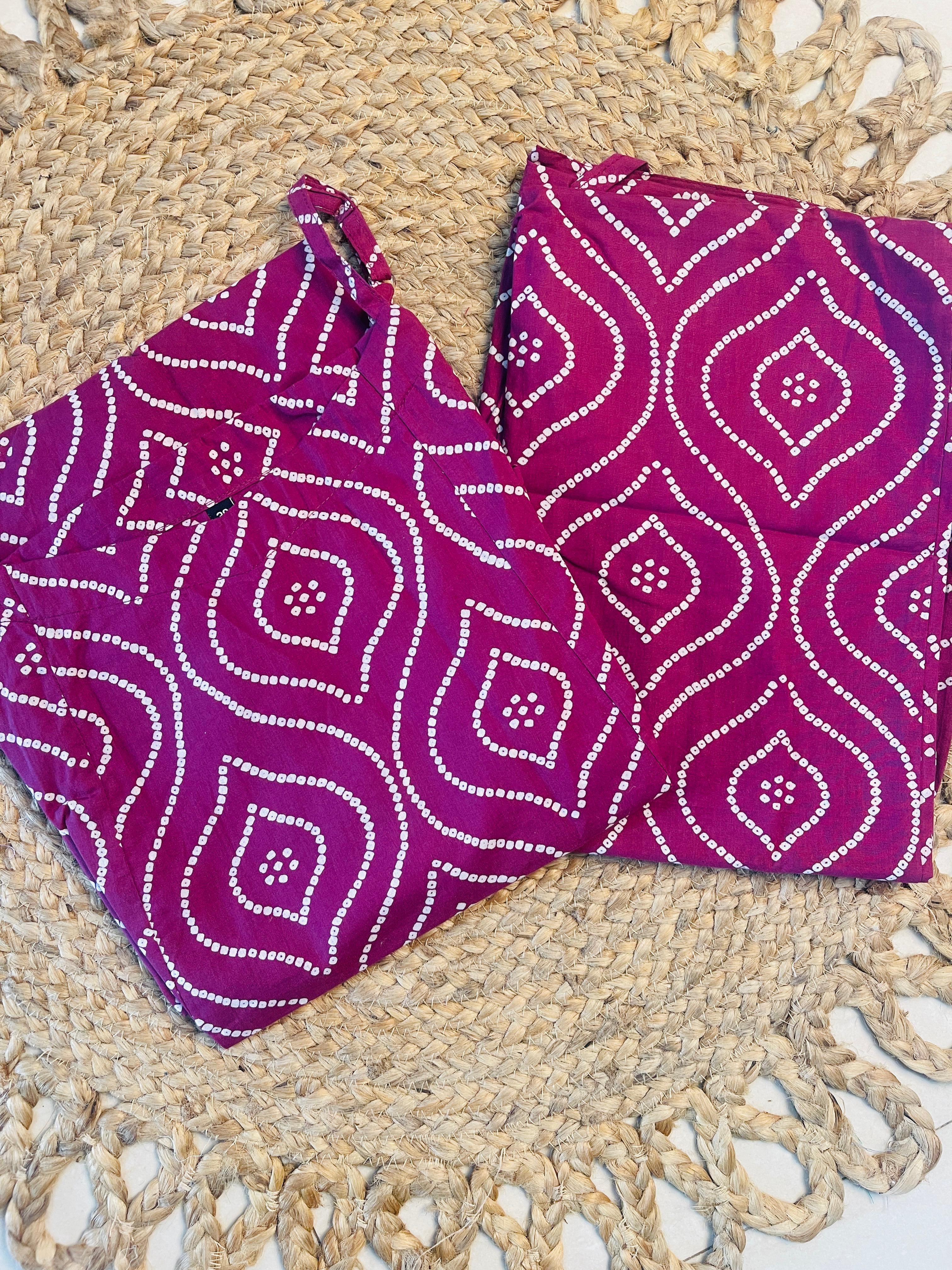 MAGENTA IKAT  CO ORD SET (SU 409)