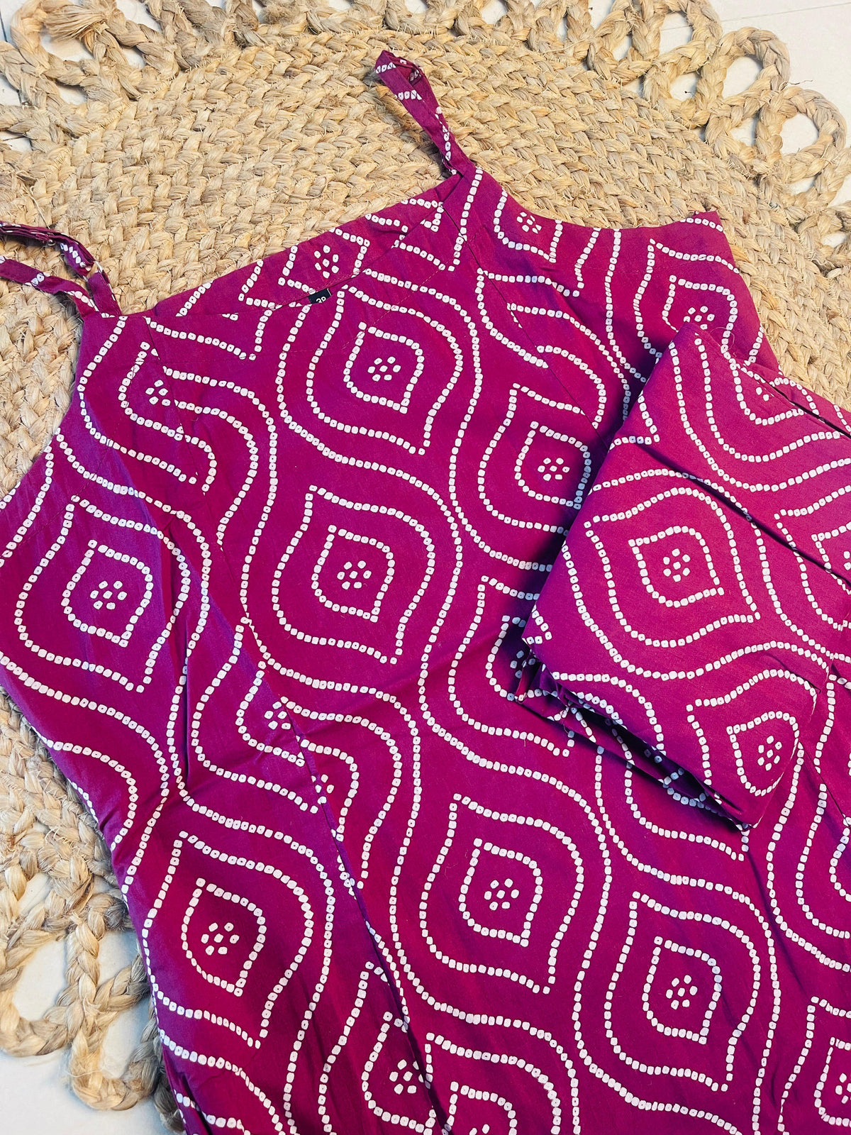 MAGENTA IKAT  CO ORD SET (SU 409)