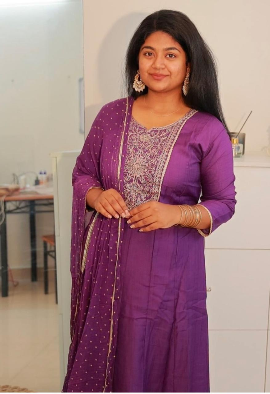 VOILET PANEL CUT SALWAR SET (SU 351)