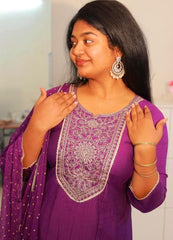 VOILET PANEL CUT SALWAR SET (SU 351)