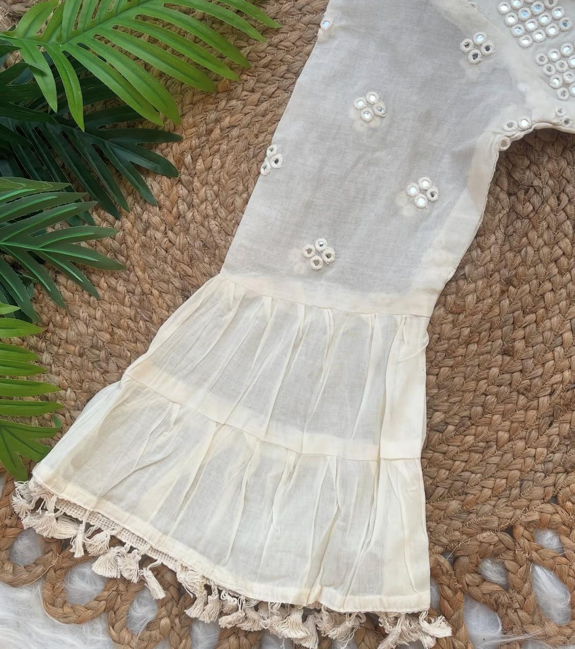 WHITE MIRROR WORK DRESS (SU 308)
