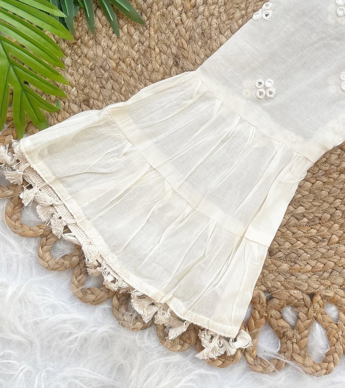 WHITE MIRROR WORK DRESS (SU 308)