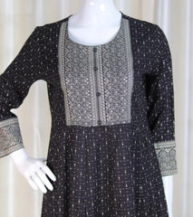 BLACK KURTHI WITH SILVER DESIGN (SU 306)