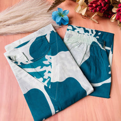 OCEAN FLORAL CO ORD SET (SU 655) (Sleeves available )