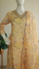 YELLOW FLORAL ANARKALI SET (SU 70)