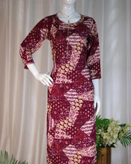 MAROON KURTHI TOP WITH GOLDEN FOIL PRINT & SEQUENCE WORK (SU 219)