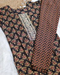 BLACK WITH RED CAPSULE FOIL PRINT KURTHI SET (SU 229)