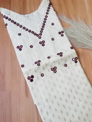 V NECK RED THREAD MIRROR WORK TOP (SU 45)