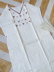 V NECK RED THREAD MIRROR WORK TOP (SU 45)