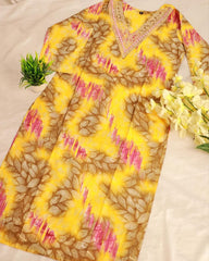 YELLOW WITH GREEN LEAF 3 PIECE SET (SU 131)