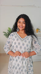 WHITE PURE COTTON BLUE MIX 3 PIECE SET ,V NECK (SU 121)