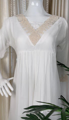 WHITE GEORGETTE V NECK KURTHI (SU 303)