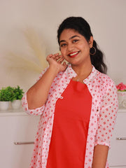 RED DESS WITH WHITE COAT (SU 300)