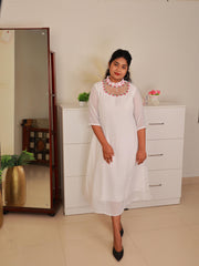 PURE WHITE  JEWE NECK TOP (SU 296)